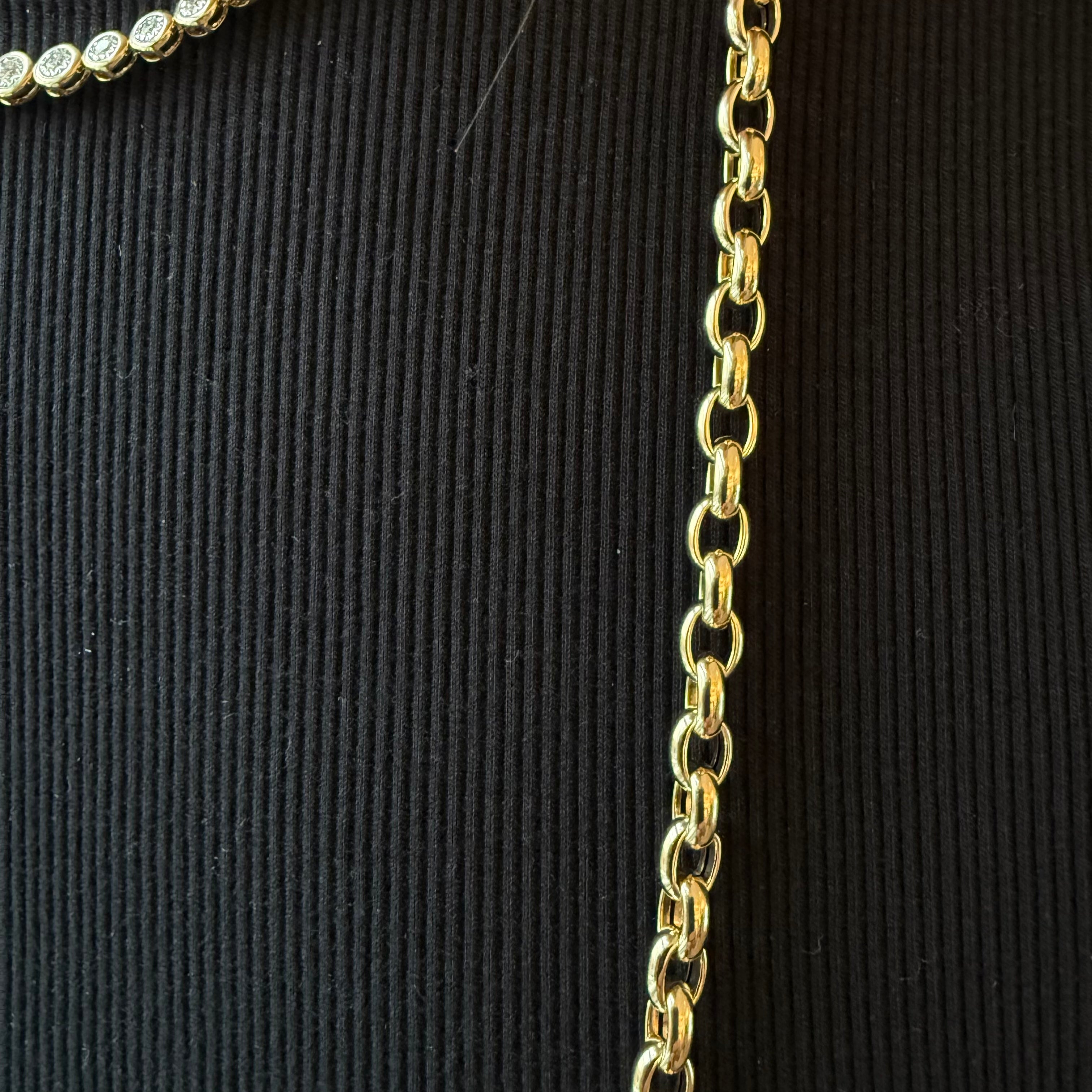 14K GOLD LONG PUFFY ROLO CHAIN