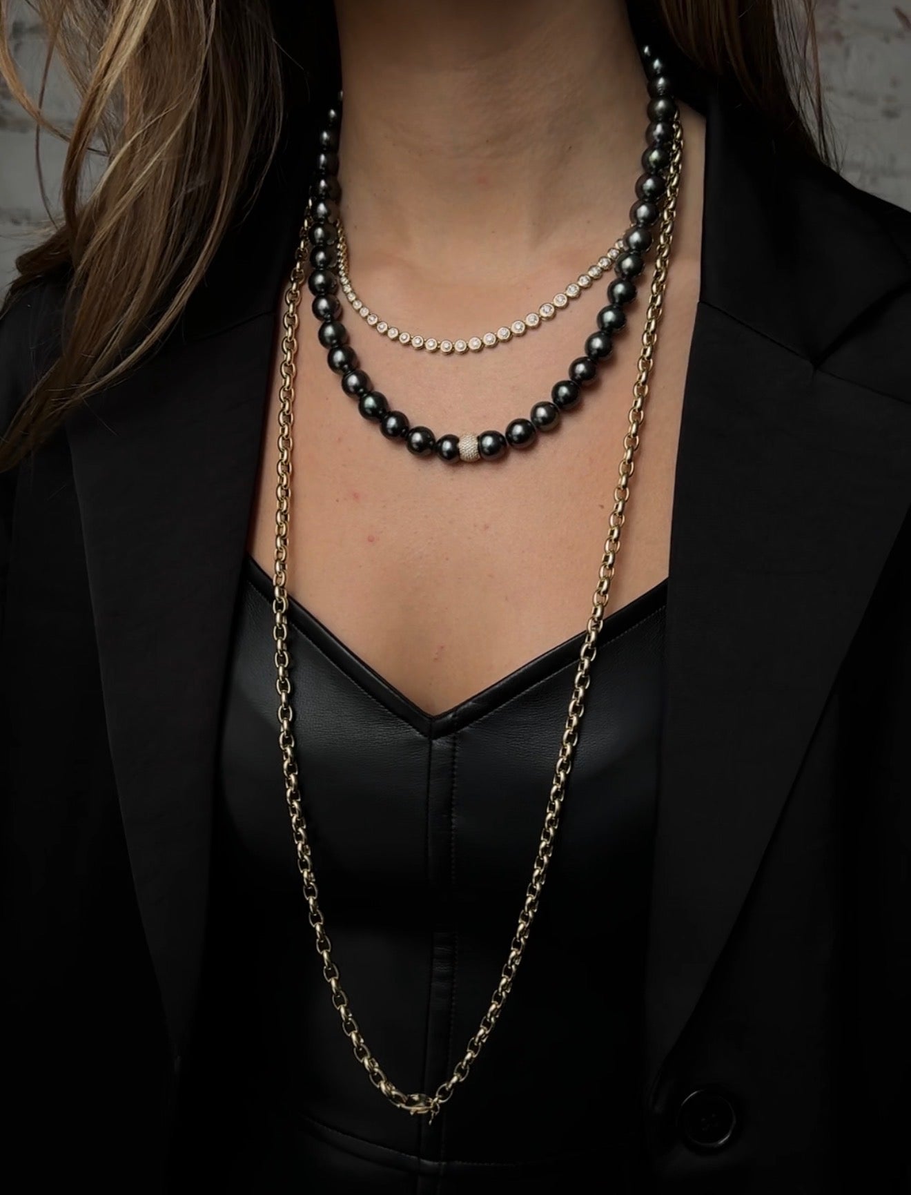 14K GOLD LONG PUFFY ROLO CHAIN