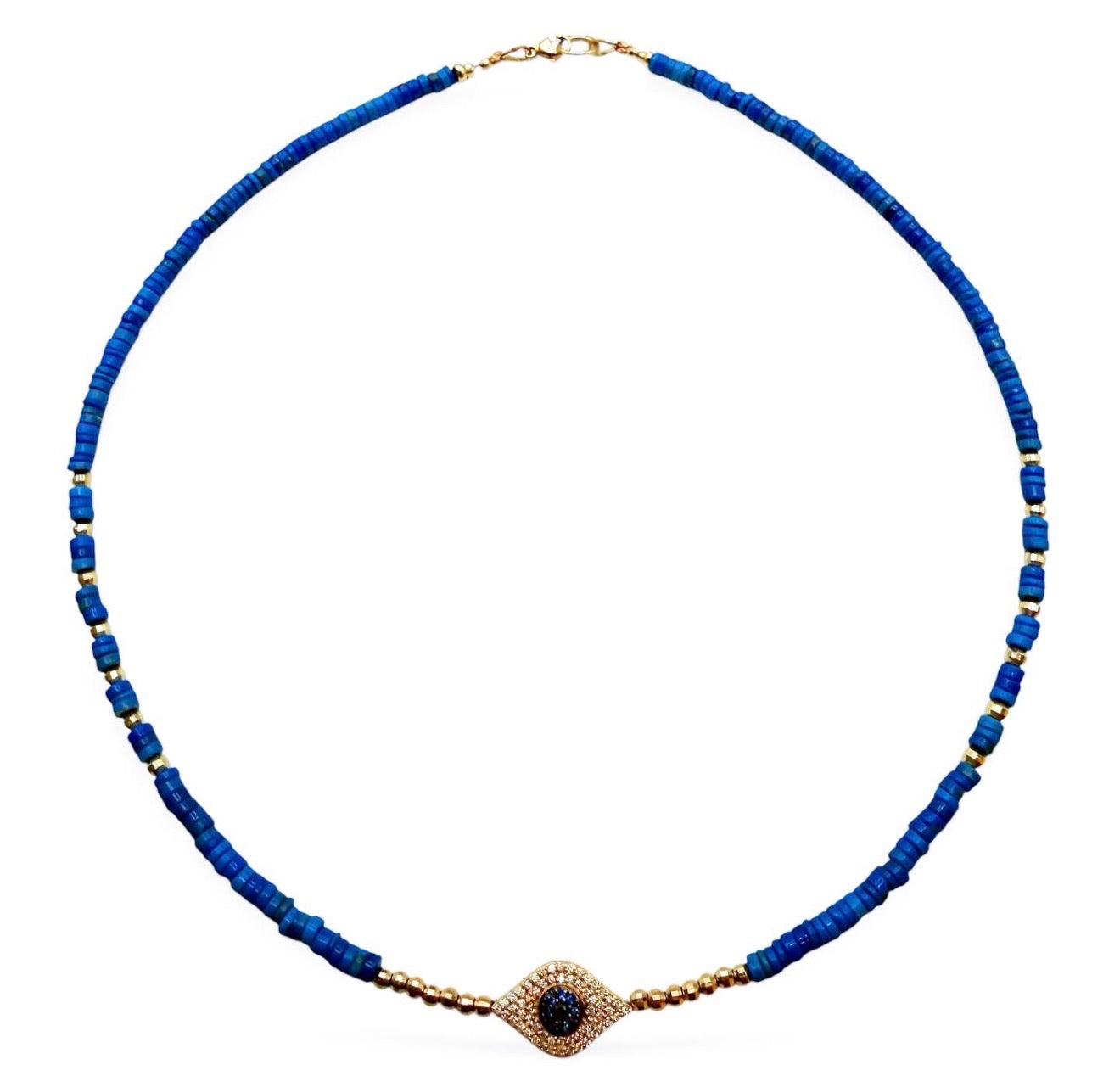 DIAMOND EVIL EYE BEADED NECKLACE