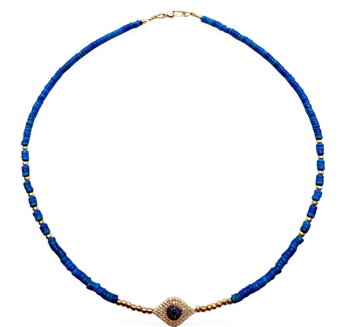 DIAMOND EVIL EYE BEADED NECKLACE
