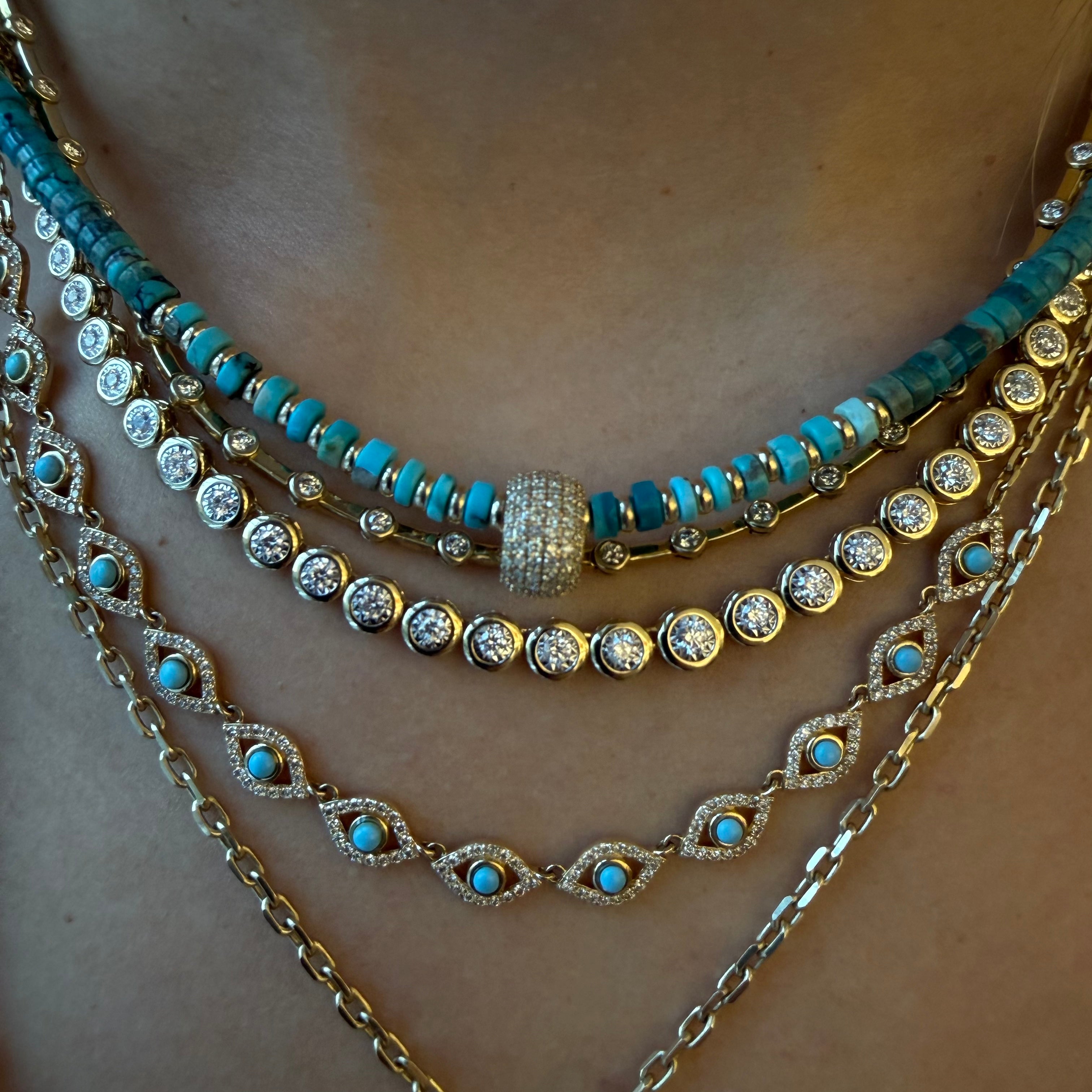 SLEEPING BEAUTY & 14K GOLD BEADED NECKLACE