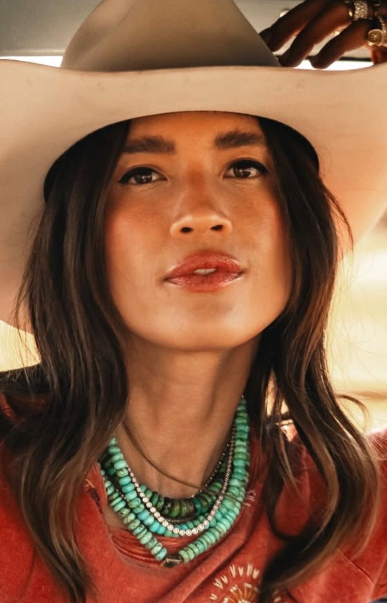 10MM BLUE TURQUOISE BEADED NECKLACE