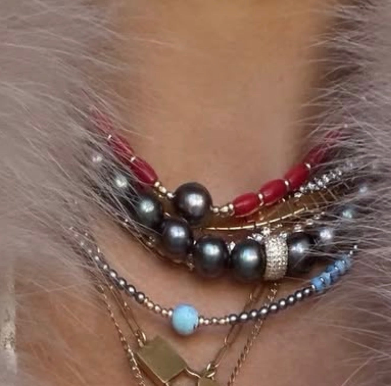TAHITIAN PEARL NECKLACE WITH 14K GOLD AND DIAMOND BEAD OPTION