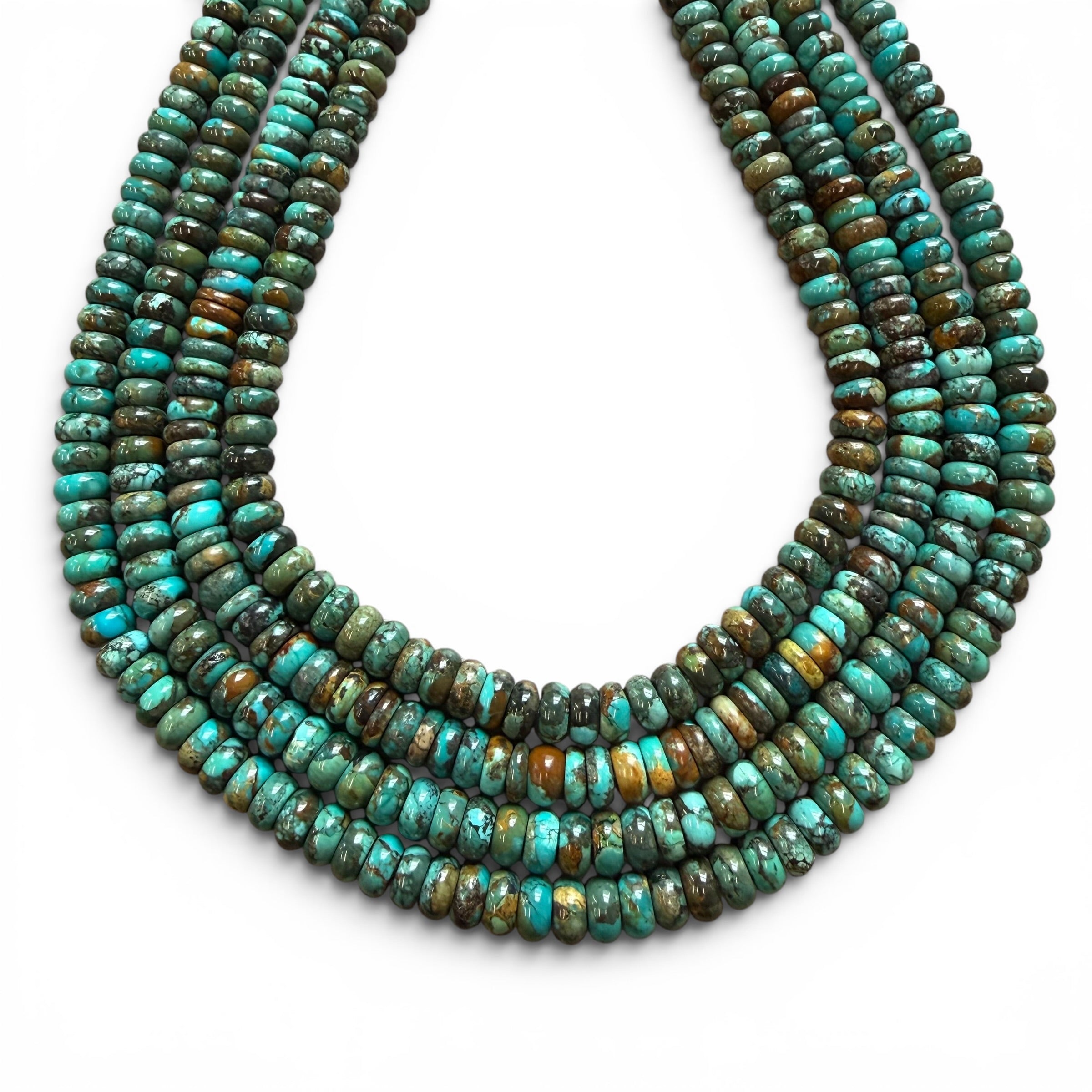8MM MIXED TURQUOISE BEADED NECKLACE