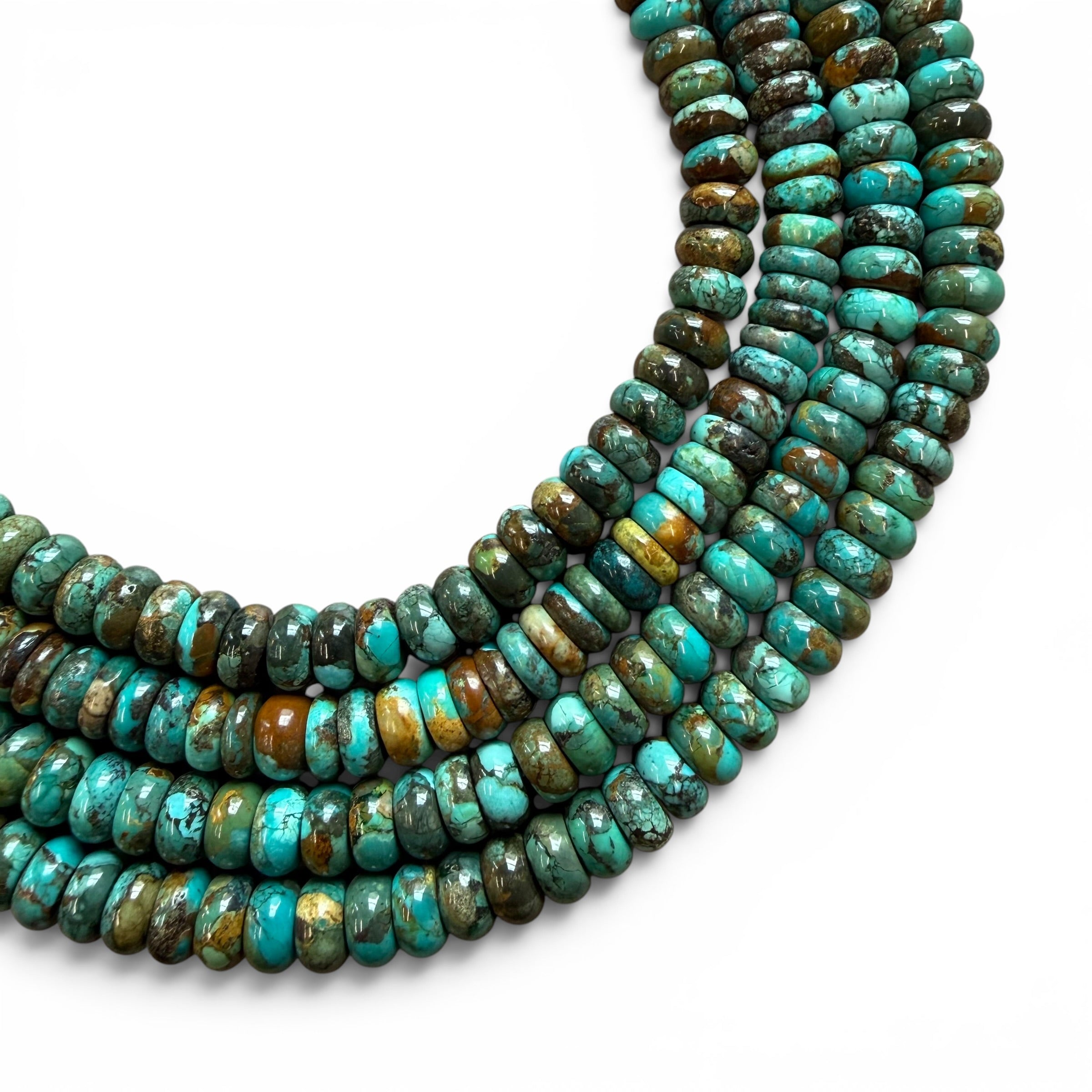 8MM MIXED TURQUOISE BEADED NECKLACE