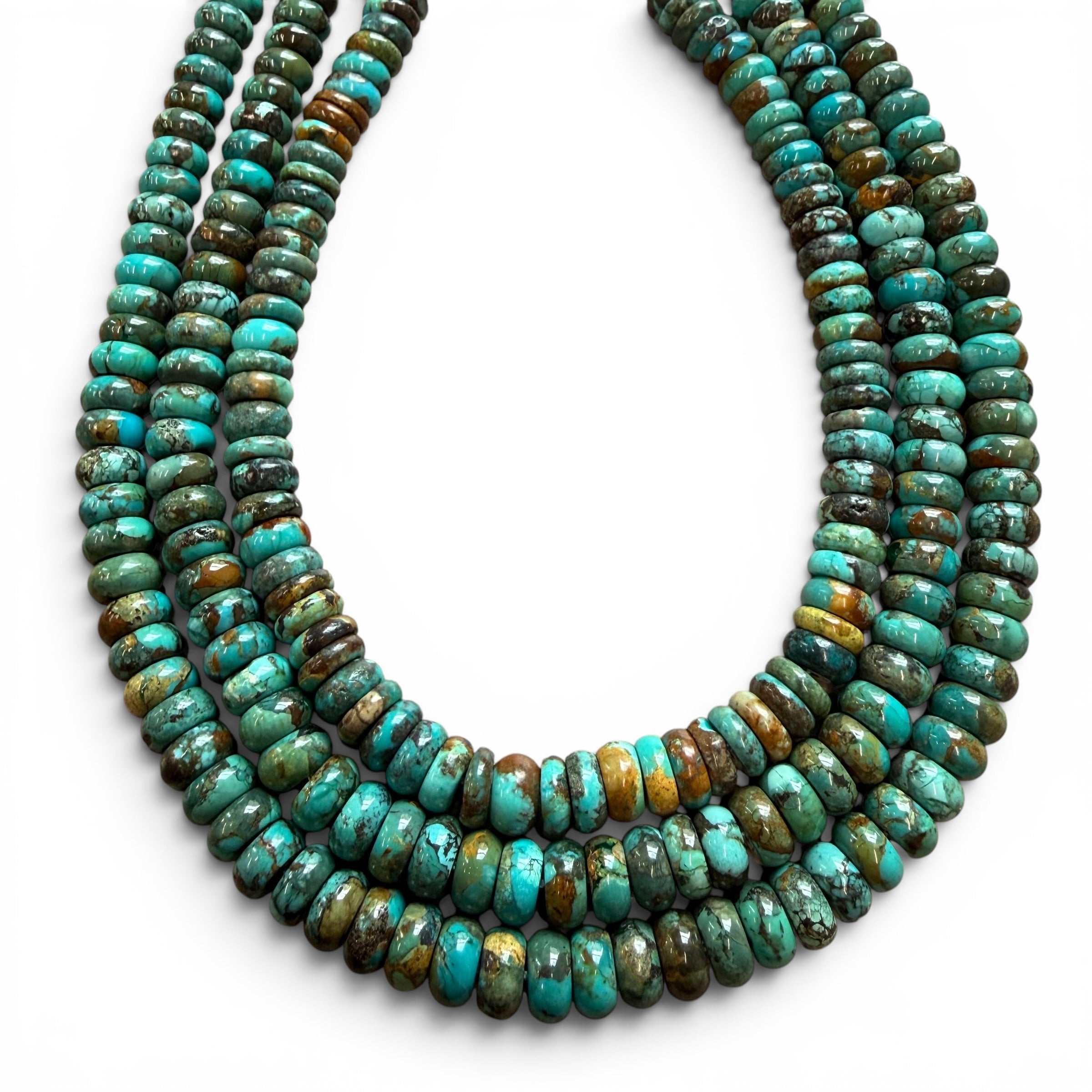 8MM MIXED TURQUOISE BEADED NECKLACE
