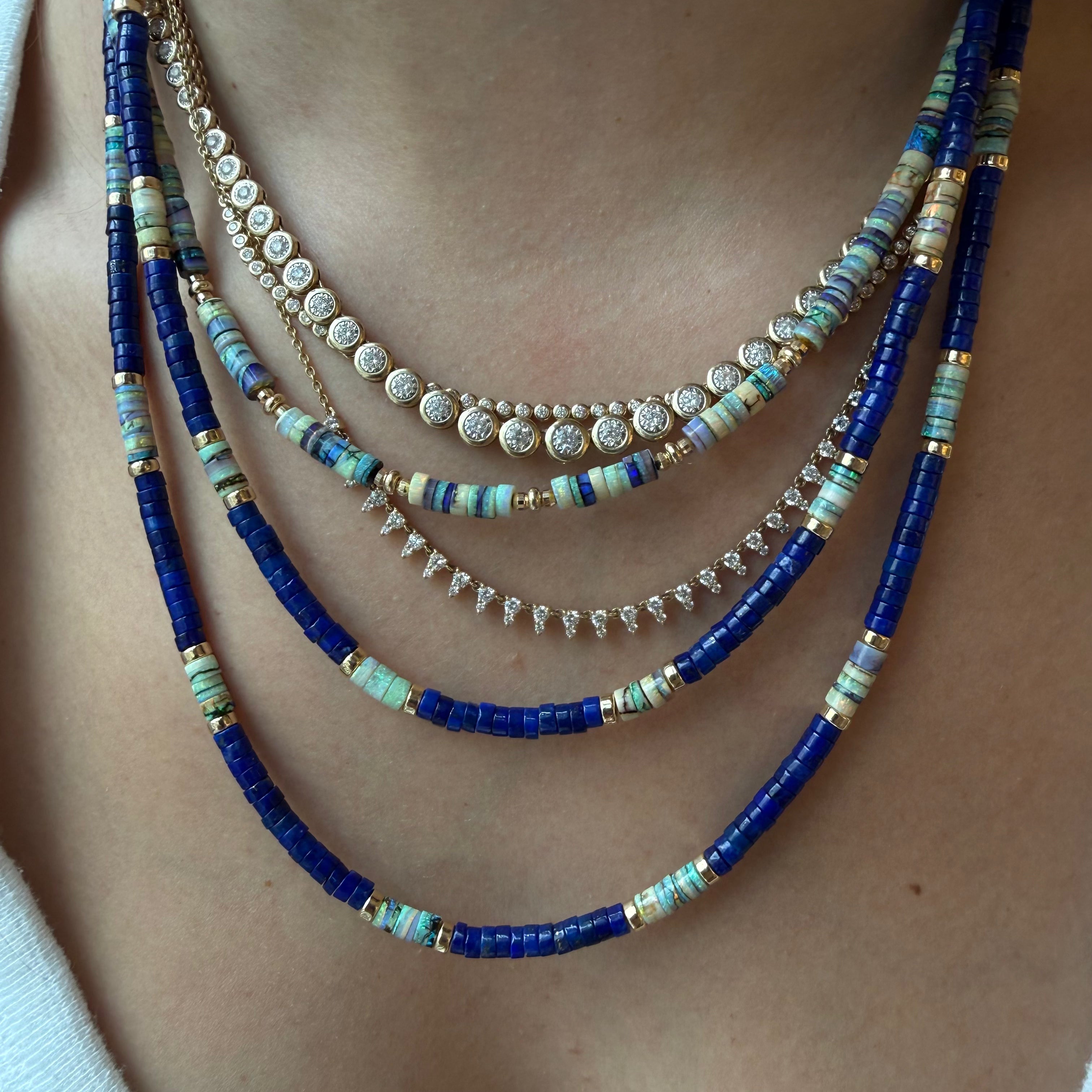 LAPIS & OPAL BEADED NECKLACES