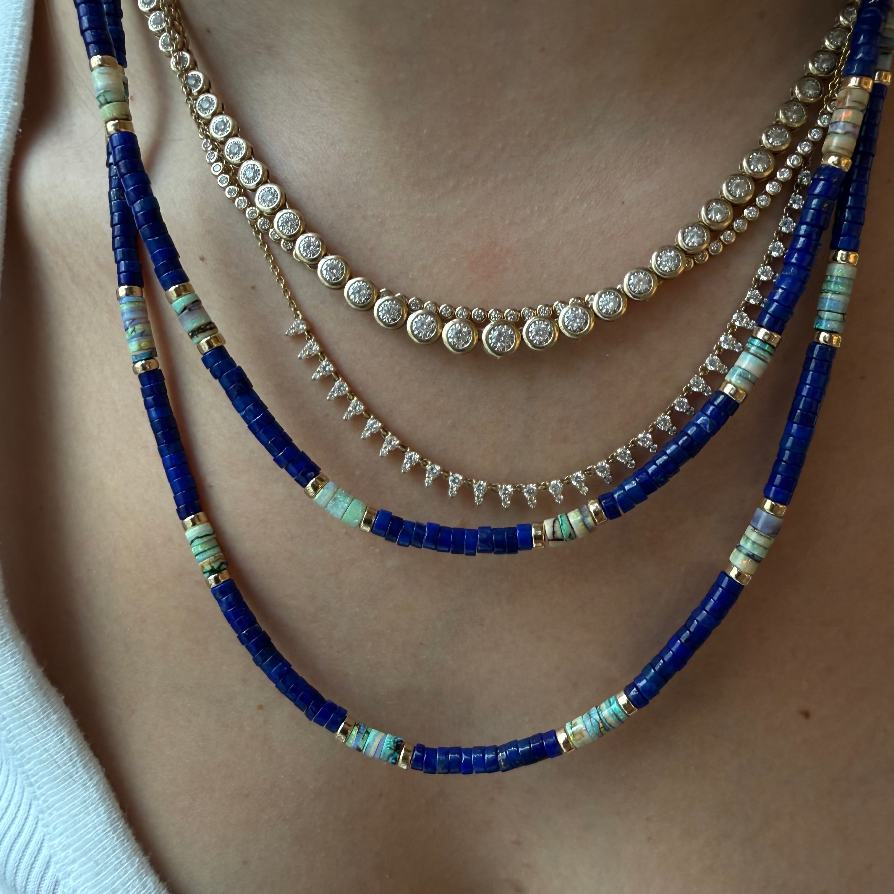 LAPIS & OPAL BEADED NECKLACES