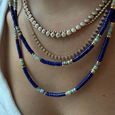 LAPIS & OPAL BEADED NECKLACES