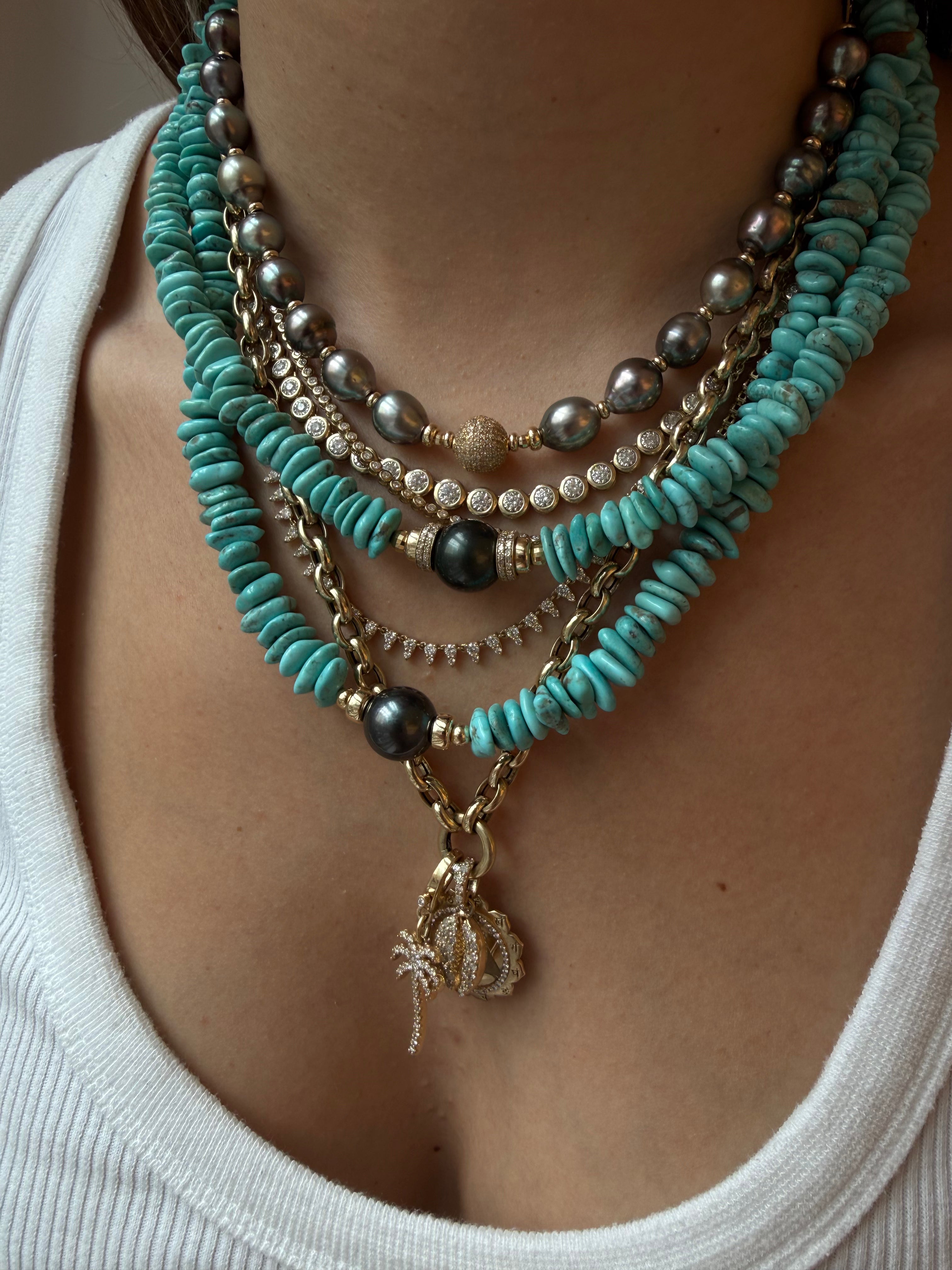 14K SOLID GOLD ADJUSTABLE PUFFY ROLO CHAIN (18-22")