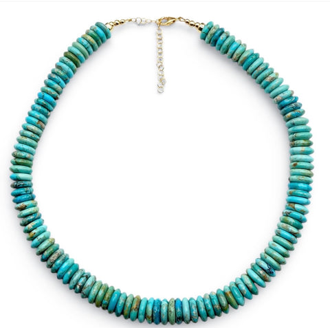 12MM TURQUOISE WAFFER NECKLACE