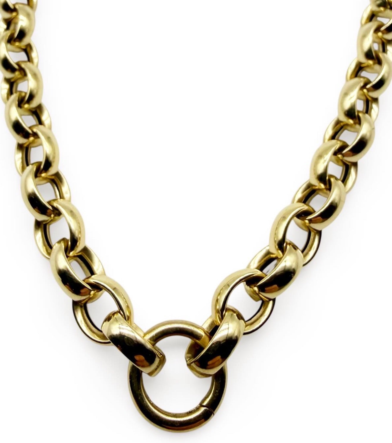 14K GOLD PUFFY ROLO CHAIN