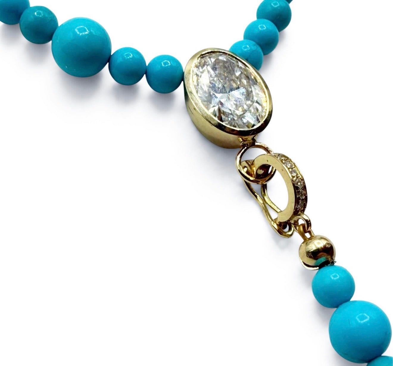SLEEPING BEAUTY TURQUOISE & DIAMOND LARIAT NECKLACE