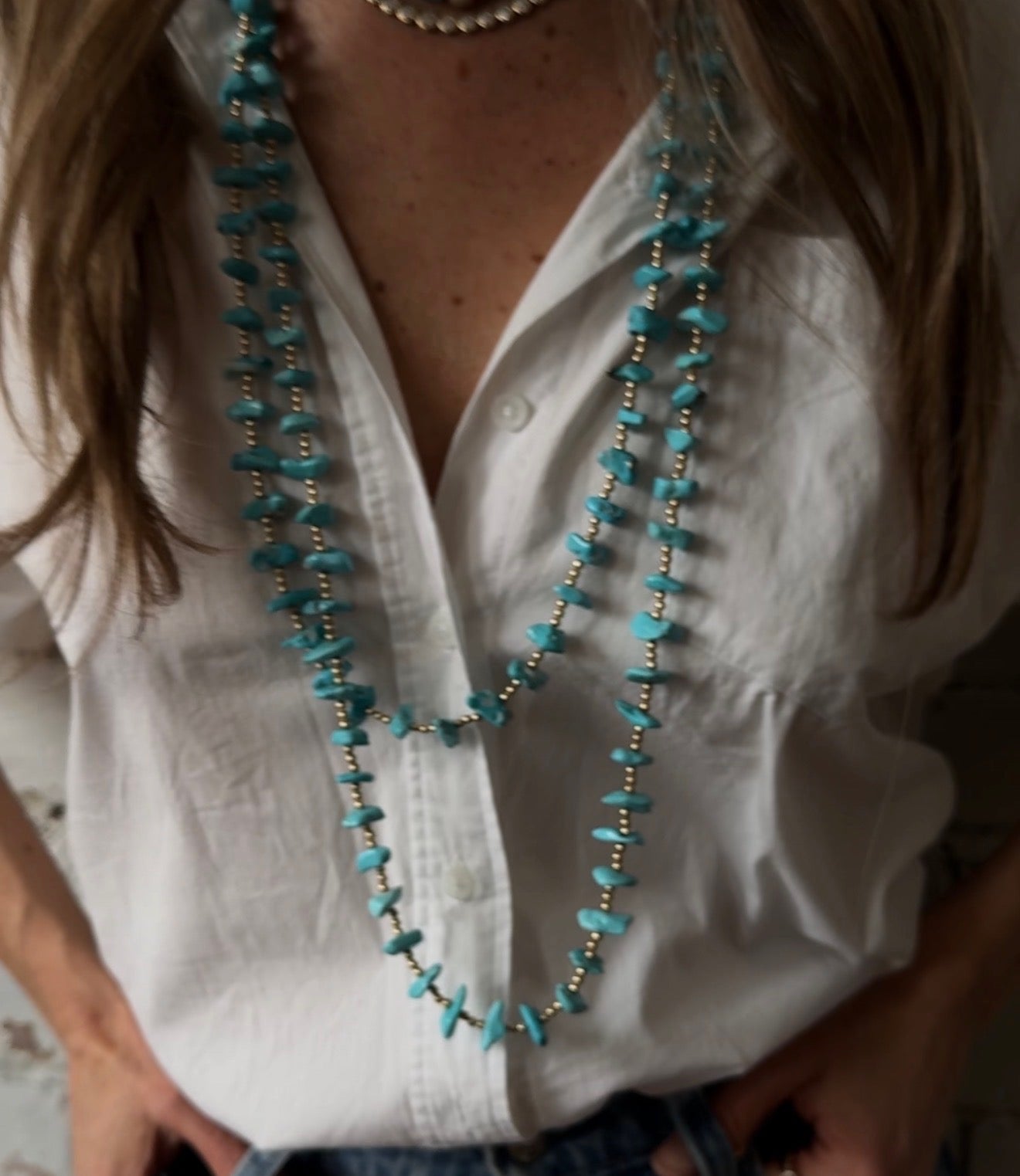 SLEEPING BEAUTY LONG NECKLACE