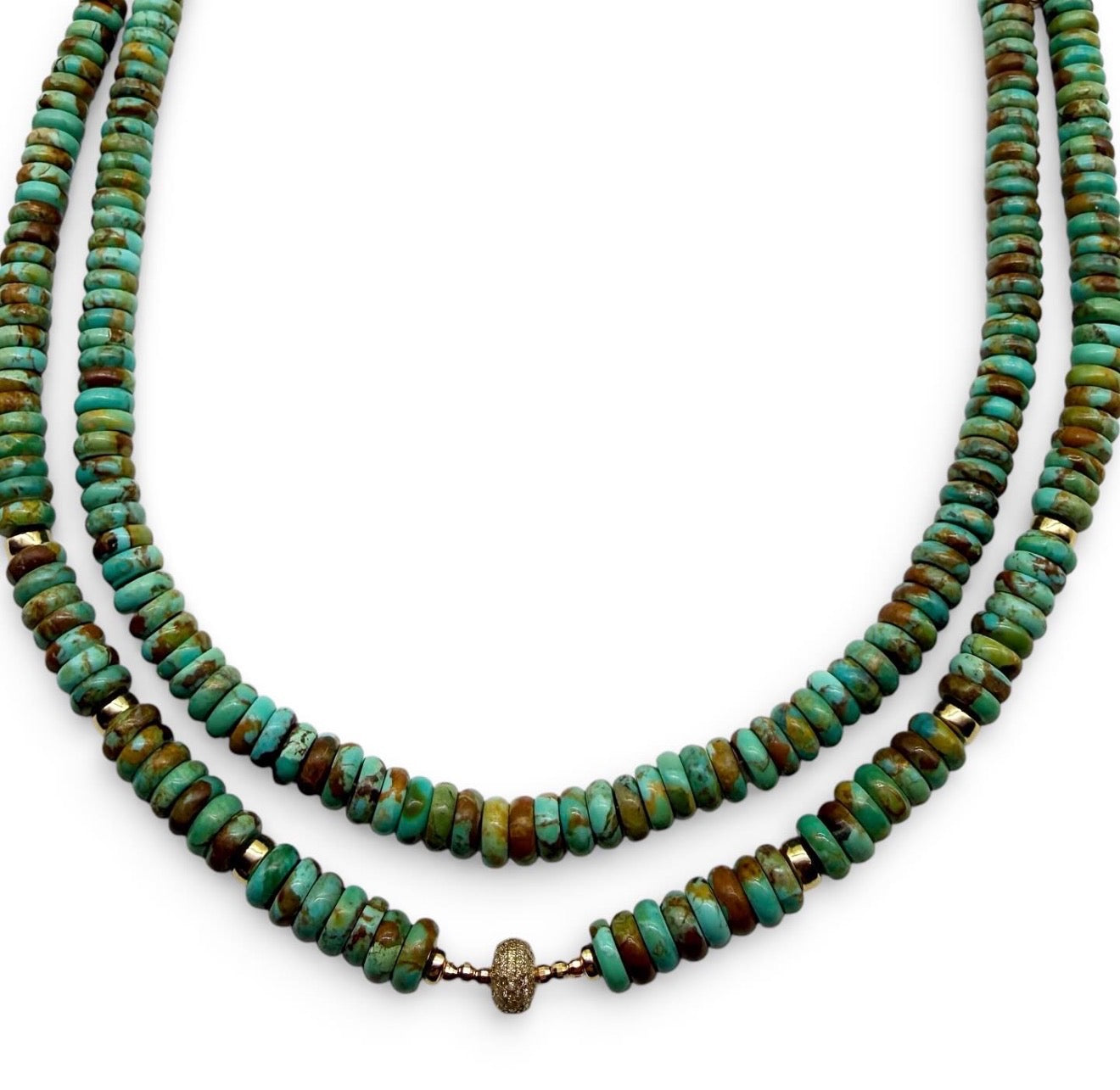 8MM TURQUOISE RONDELLE NECKLACES