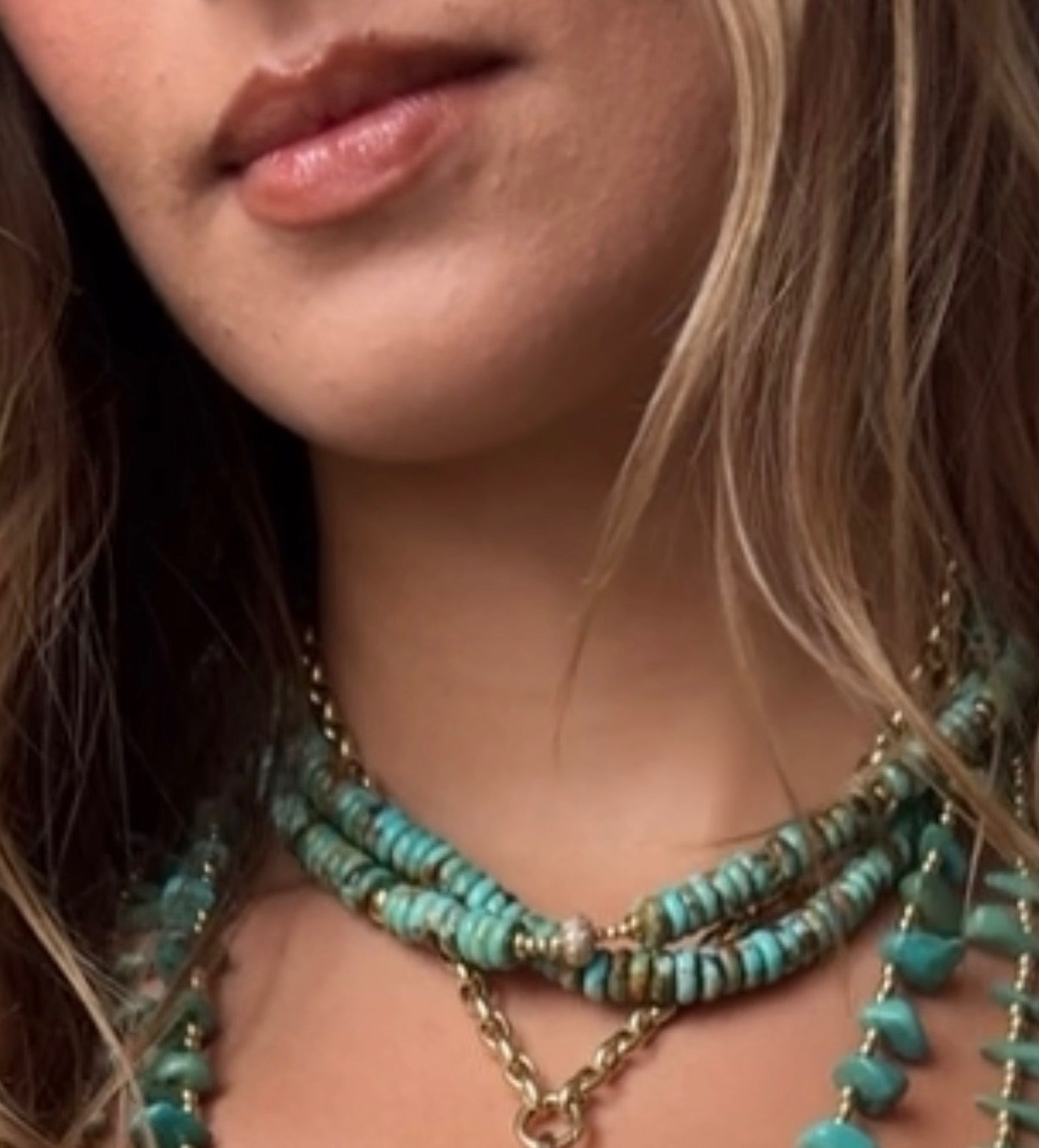 8MM TURQUOISE RONDELLE NECKLACES