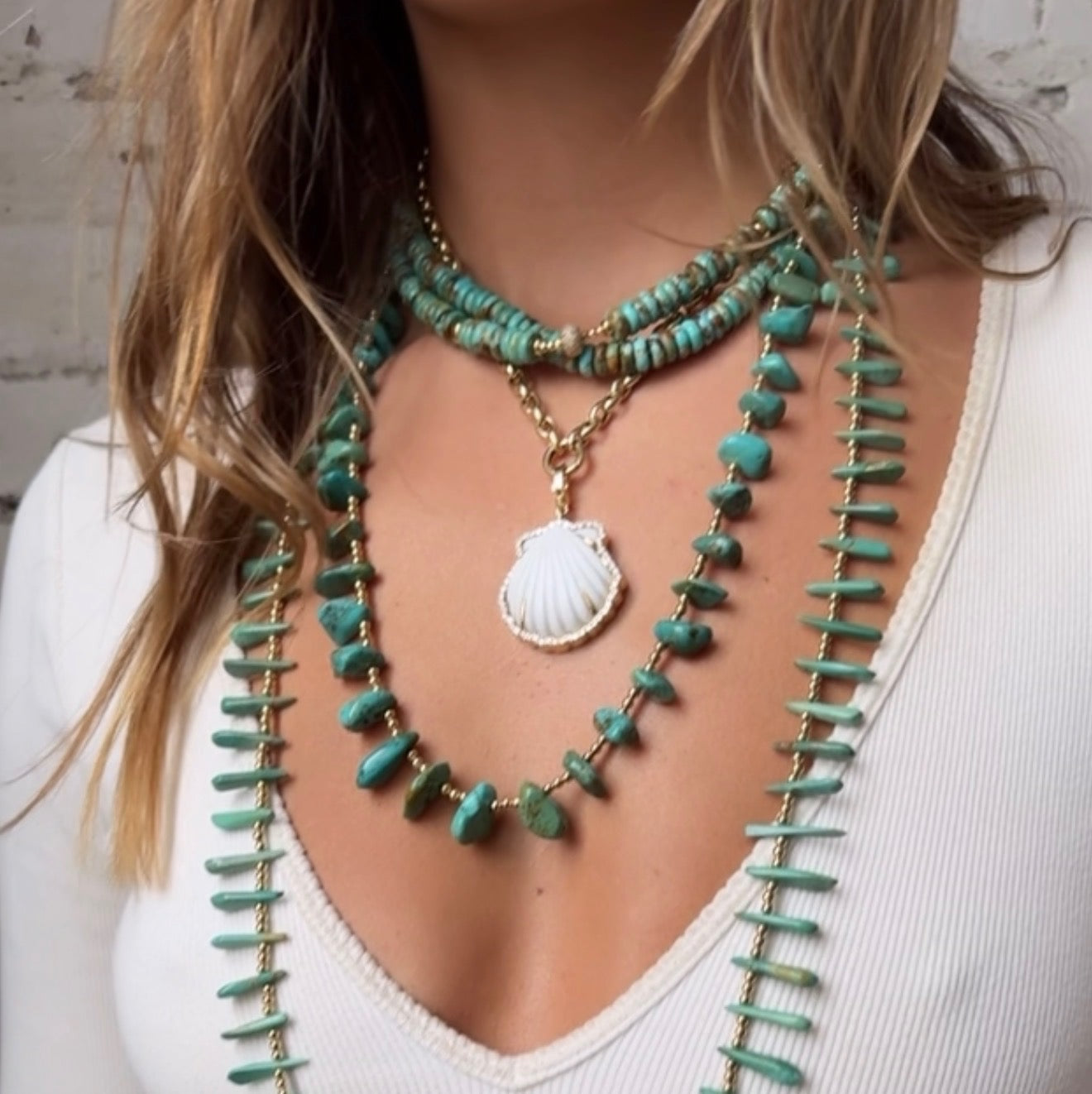 8MM TURQUOISE RONDELLE NECKLACES