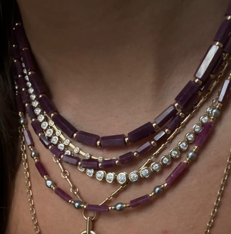 RUBY TUBE NECKLACES