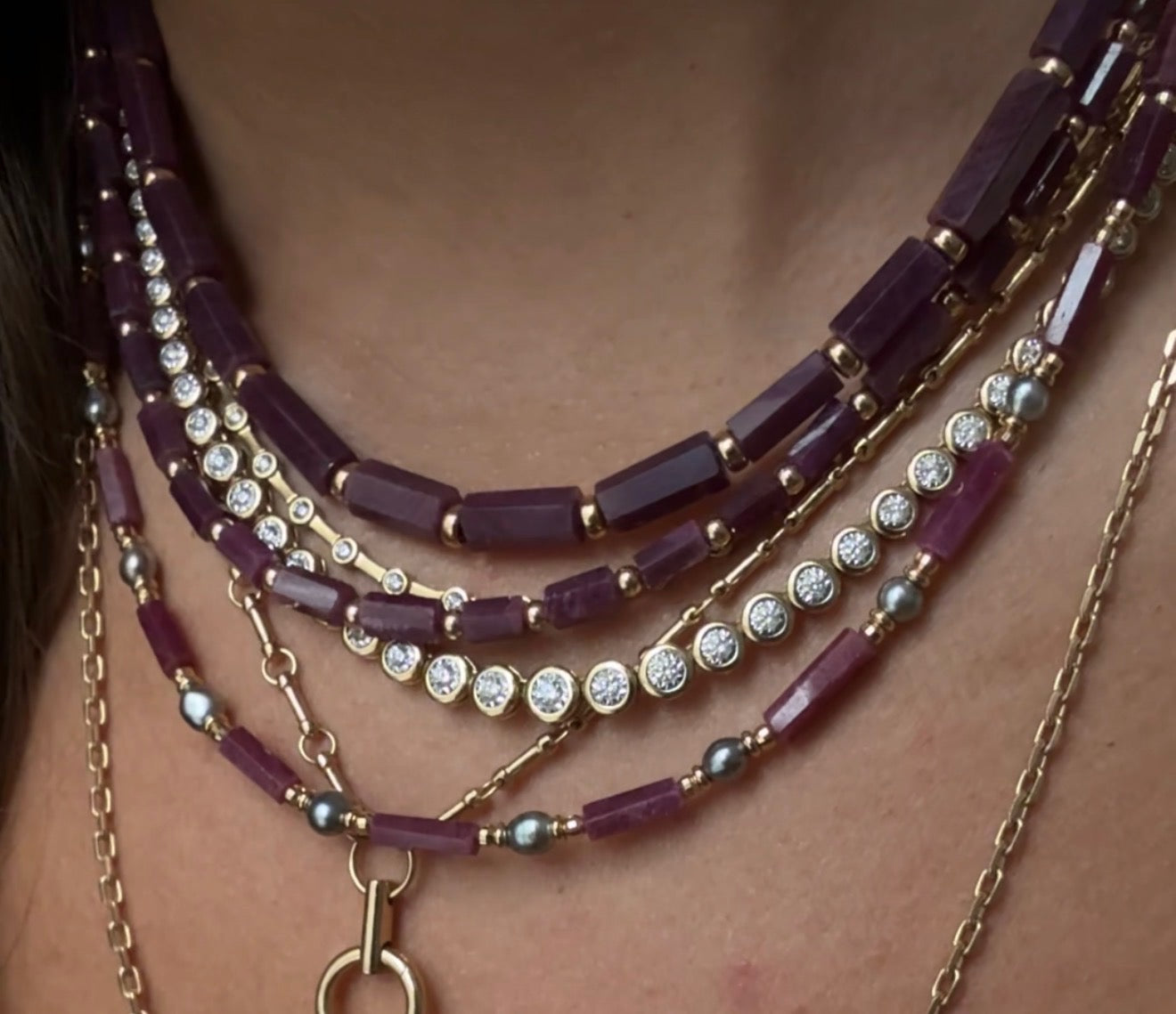 RUBY TUBE NECKLACES