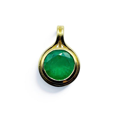14K GOLD AND EMERALD CLIP CHARM