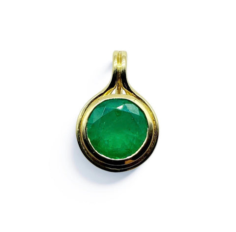 14K GOLD AND EMERALD CLIP CHARM