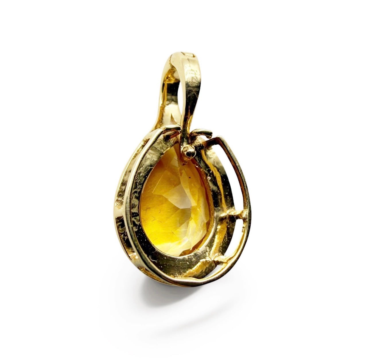CITRINE & SOLID 14K GOLD CLIP CHARM