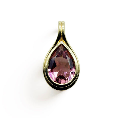 PINK TOURMALINE & 14K GOLD CLIP CHARM