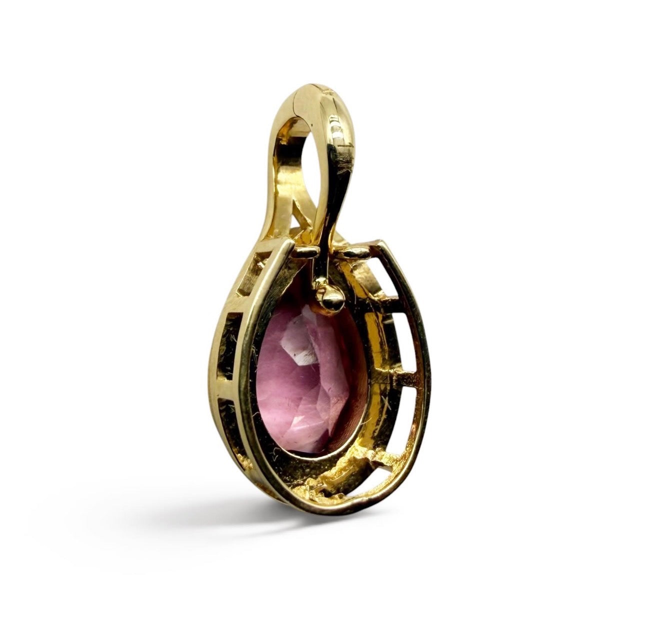 PINK TOURMALINE & 14K GOLD CLIP CHARM