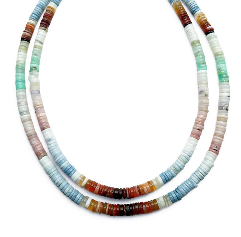 LONG  OPAL HESHI NECKLACE