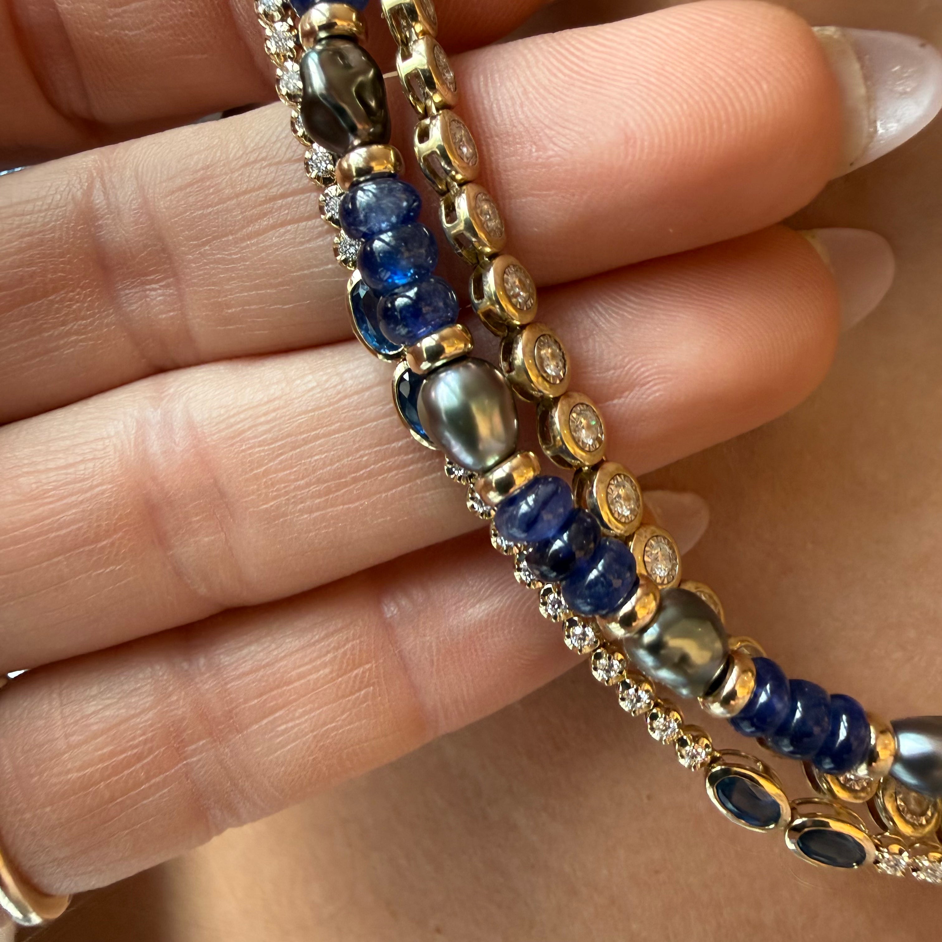 SAPPHIRE & TAHITIAN PEARL ANTIQUITY NECKLACE