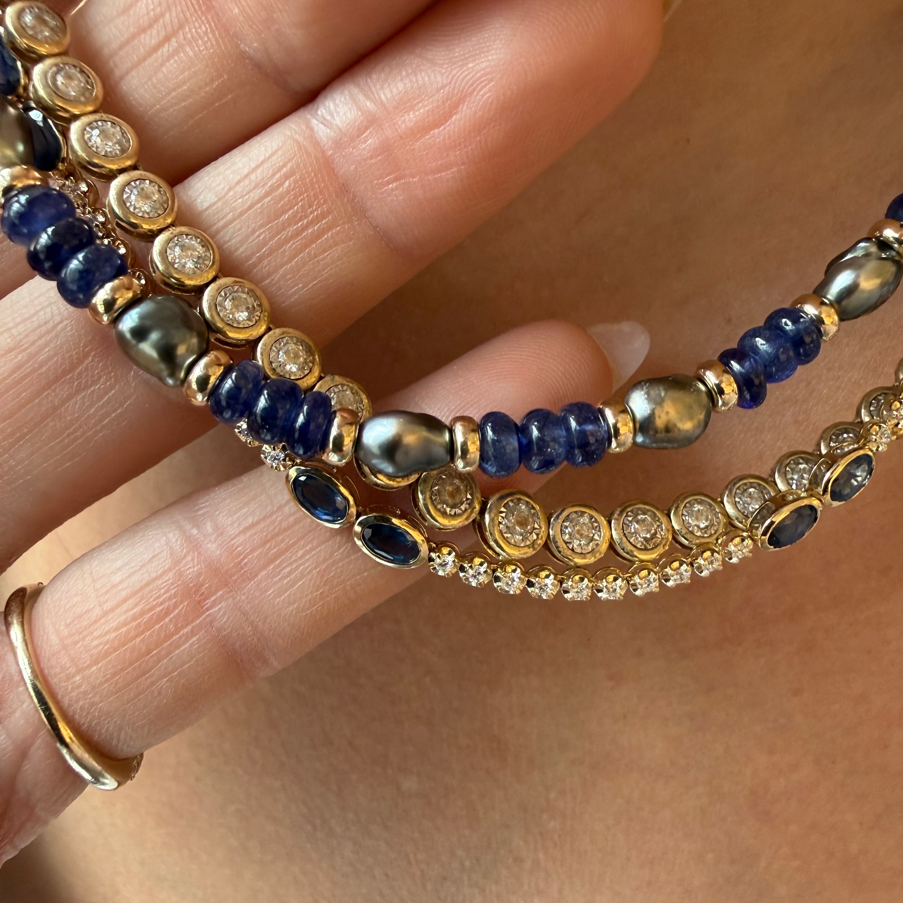 SAPPHIRE & TAHITIAN PEARL ANTIQUITY NECKLACE