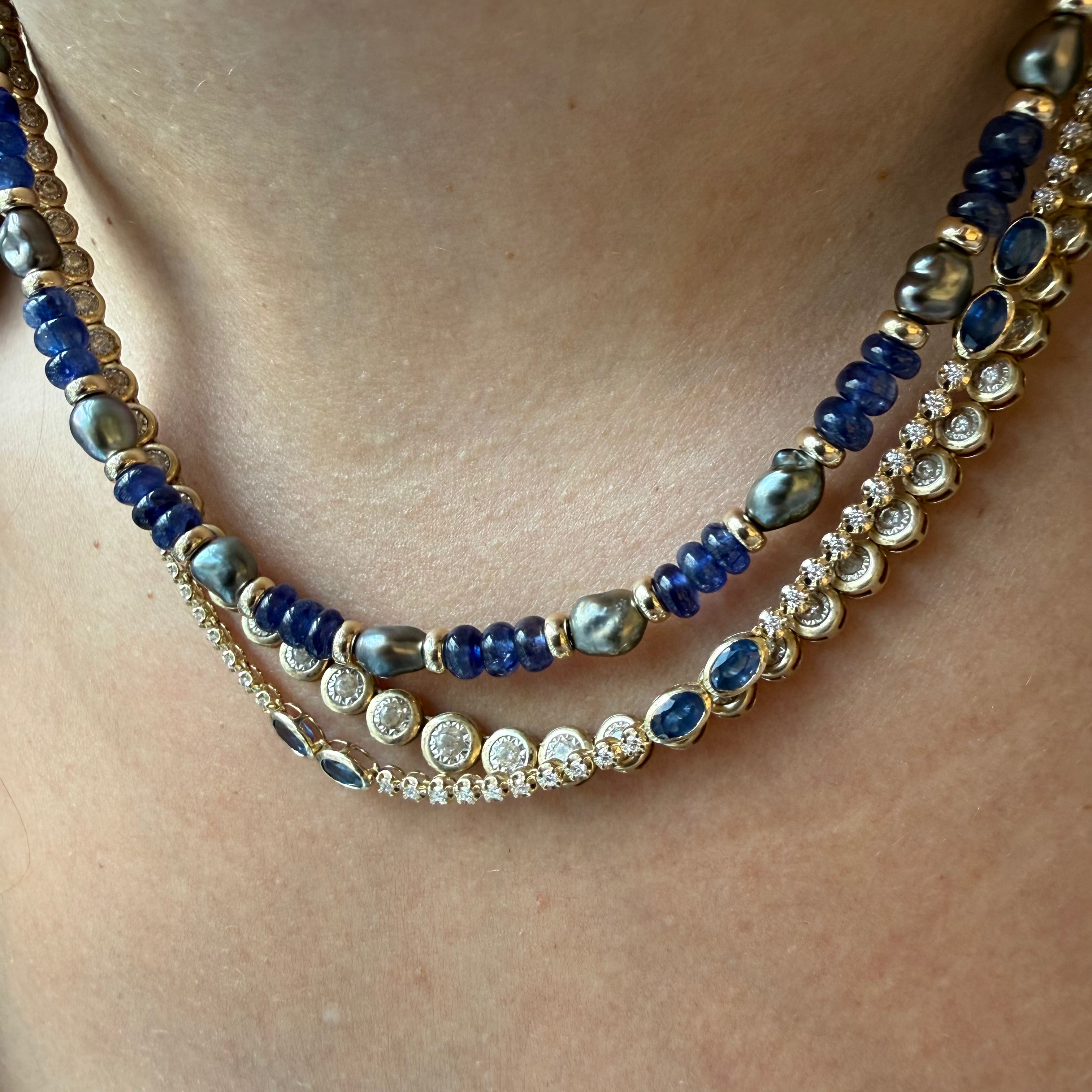 SAPPHIRE & TAHITIAN PEARL ANTIQUITY NECKLACE