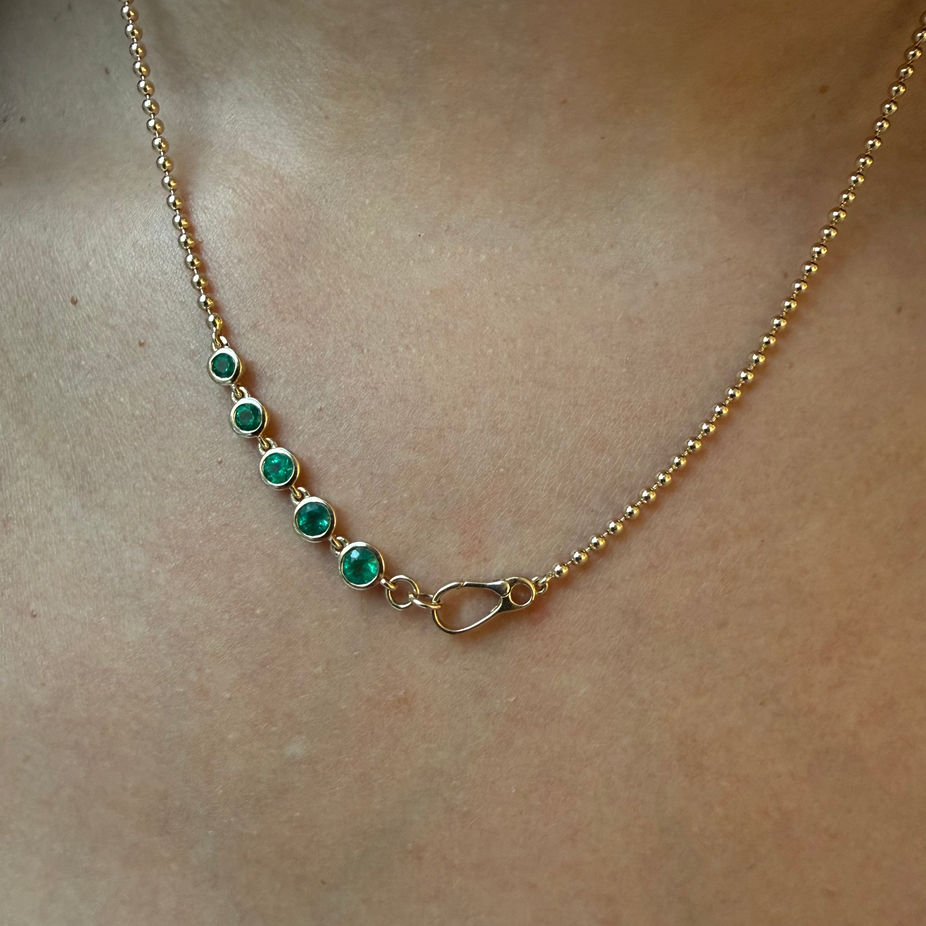 14K GOLD GEM HALO NECKLACES
