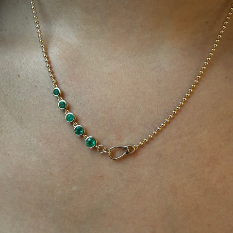 14K GOLD GEM HALO NECKLACES