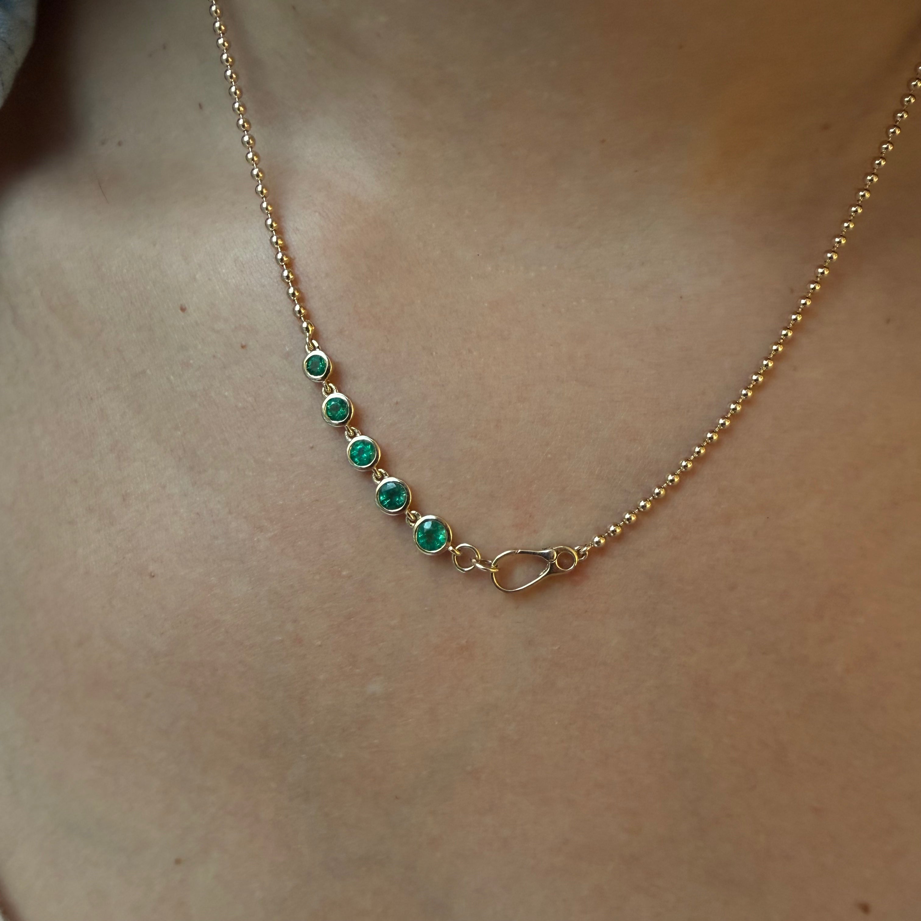 14K GOLD GEM HALO NECKLACES