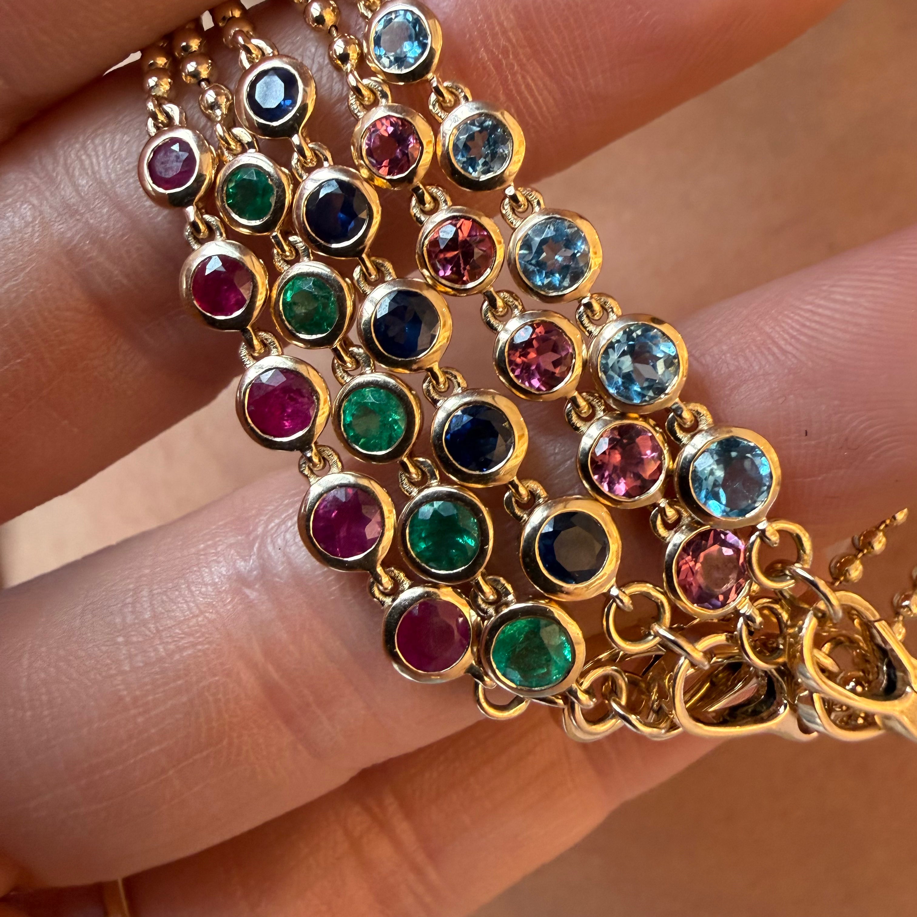 14K GOLD GEM HALO NECKLACES