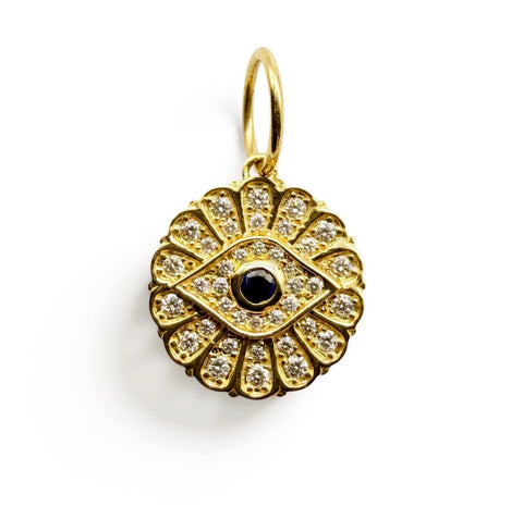 DIAMOND FLOWER EVIL EYE CHARM