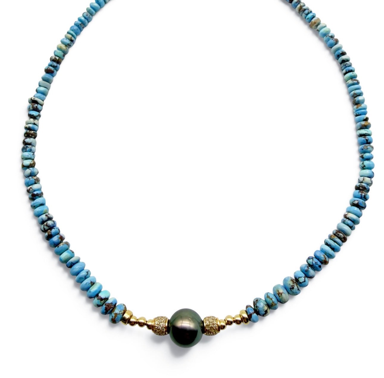 GOLDEN HILL TURQUOISE & TAHITIAN NECKLACE