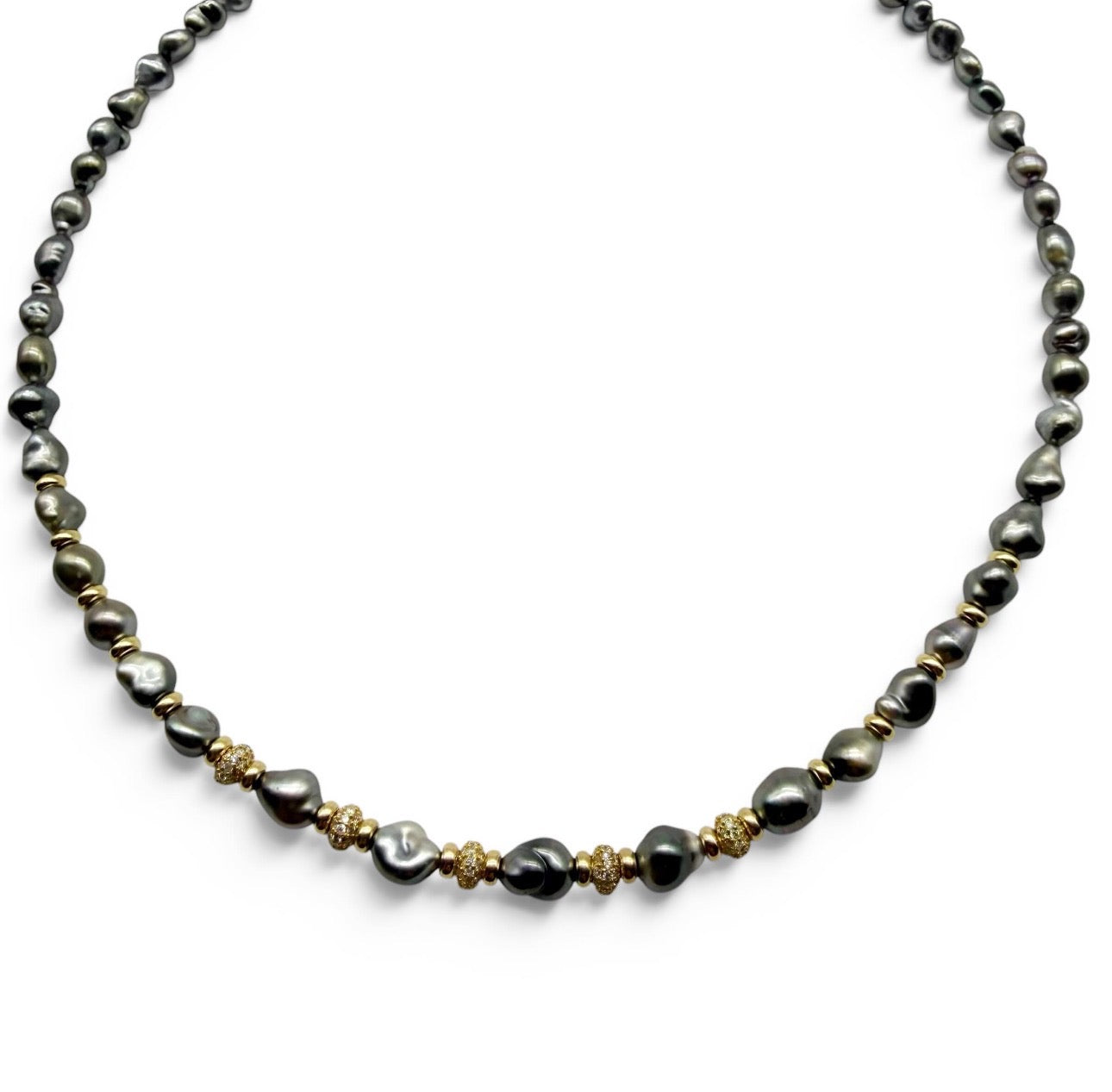 TAHITIAN GOLD AND DIAMOND NECKLACE