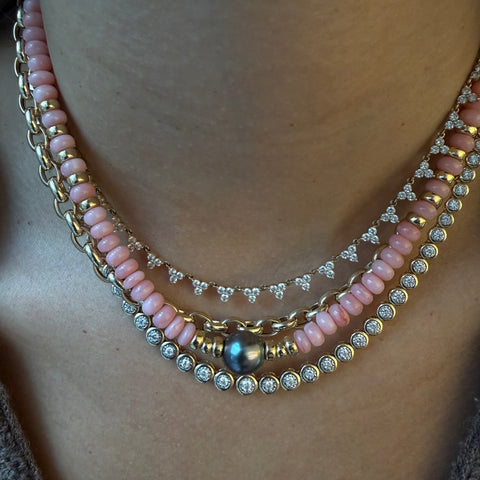PINK OPAL AND LARGE TAHITIAN PEARL NECKLACE