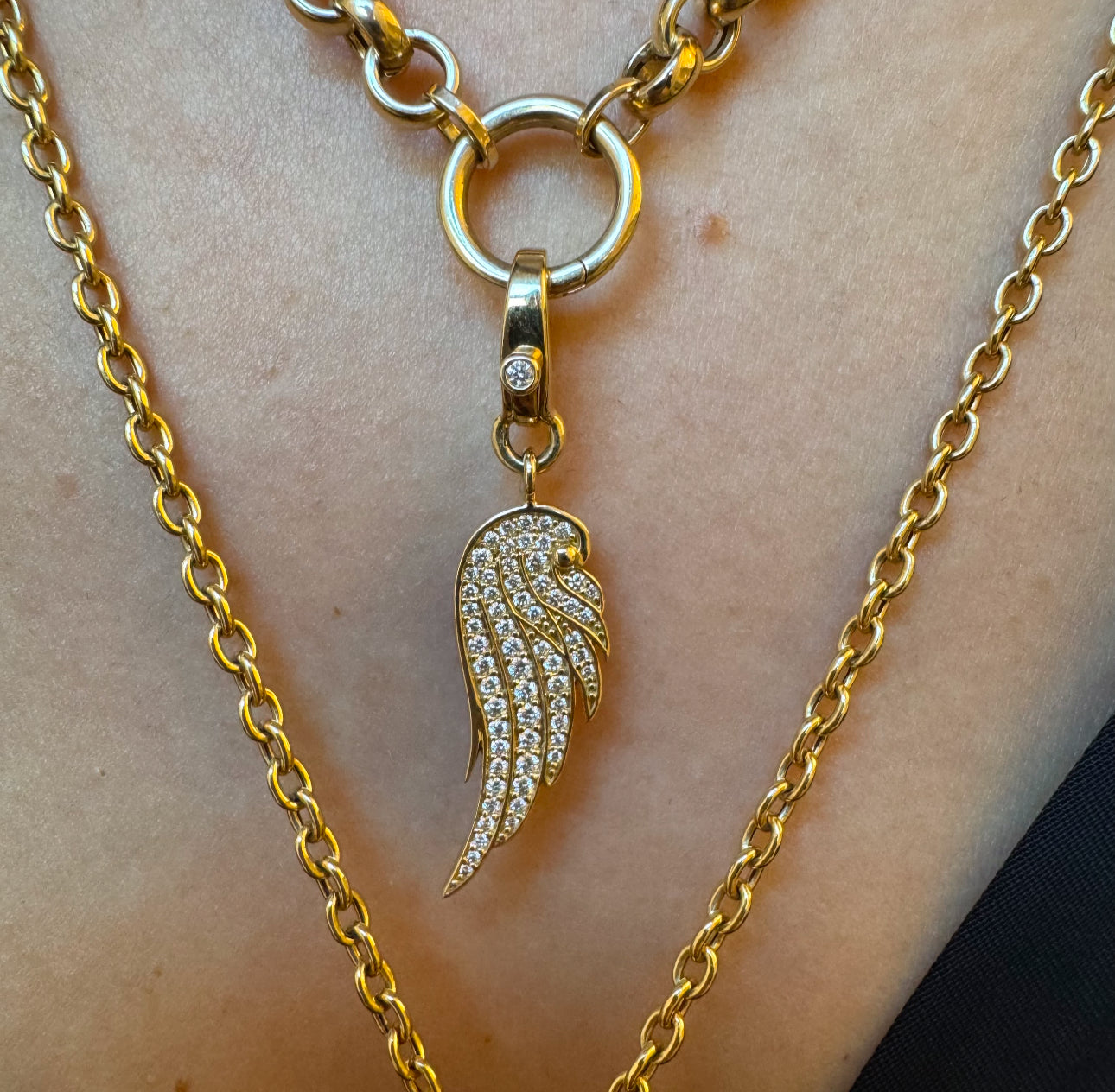 14K GOLD & DIAMOND ANGEL WING CHARM