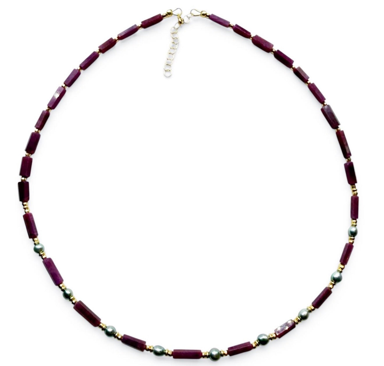 RUBY AND TAHITIAN PEARL ANTIQUITY NECKLACE