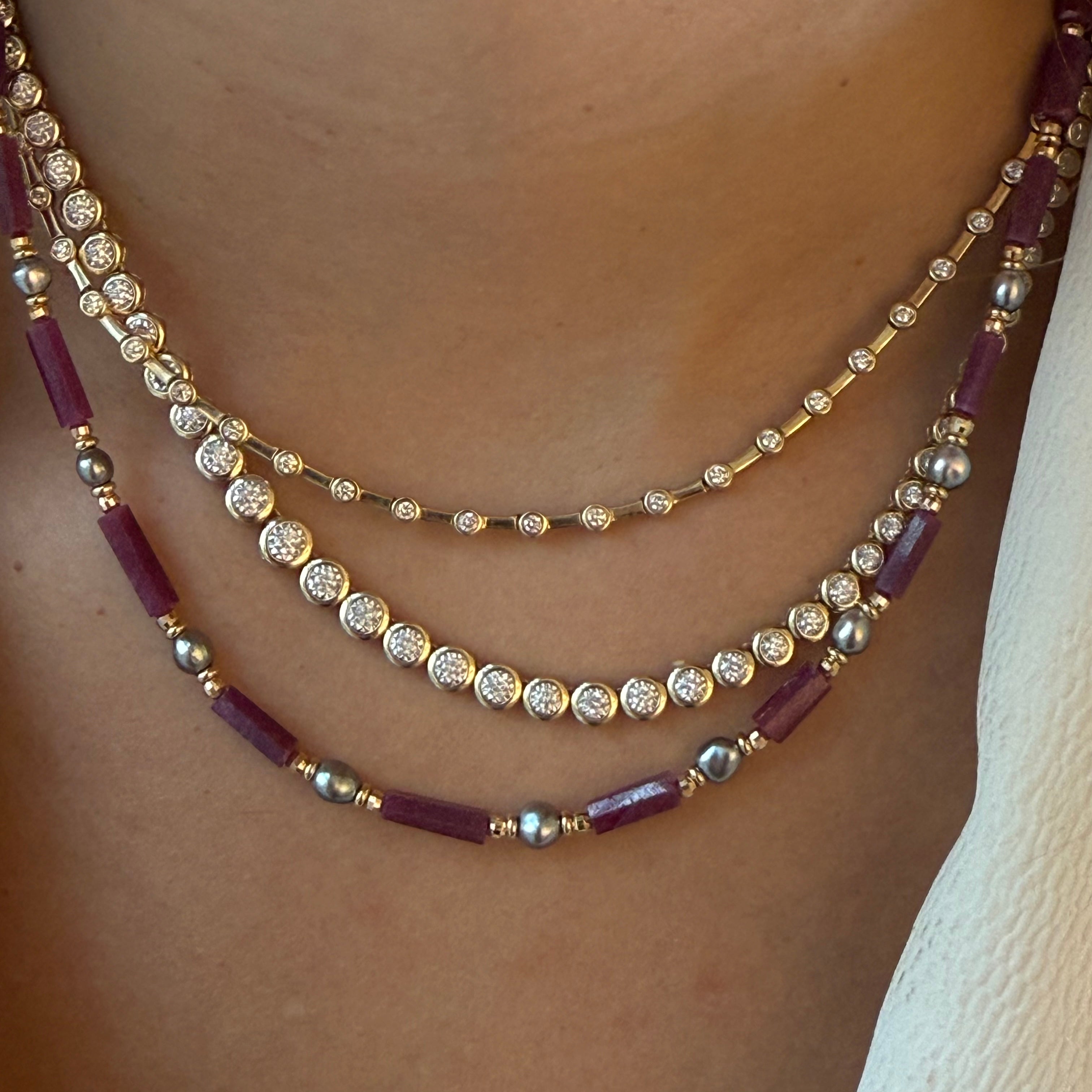 RUBY AND TAHITIAN PEARL ANTIQUITY NECKLACE