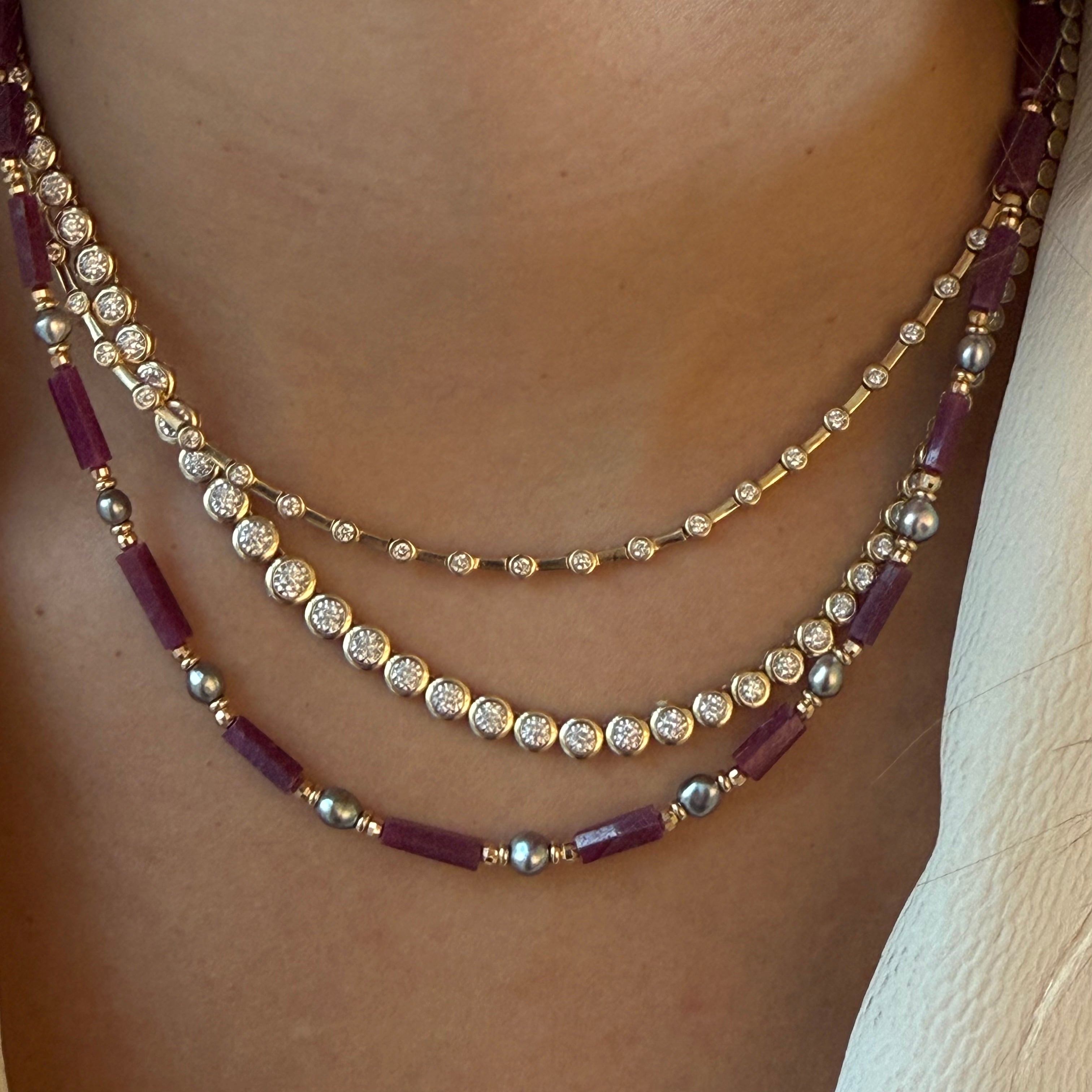 RUBY AND TAHITIAN PEARL ANTIQUITY NECKLACE