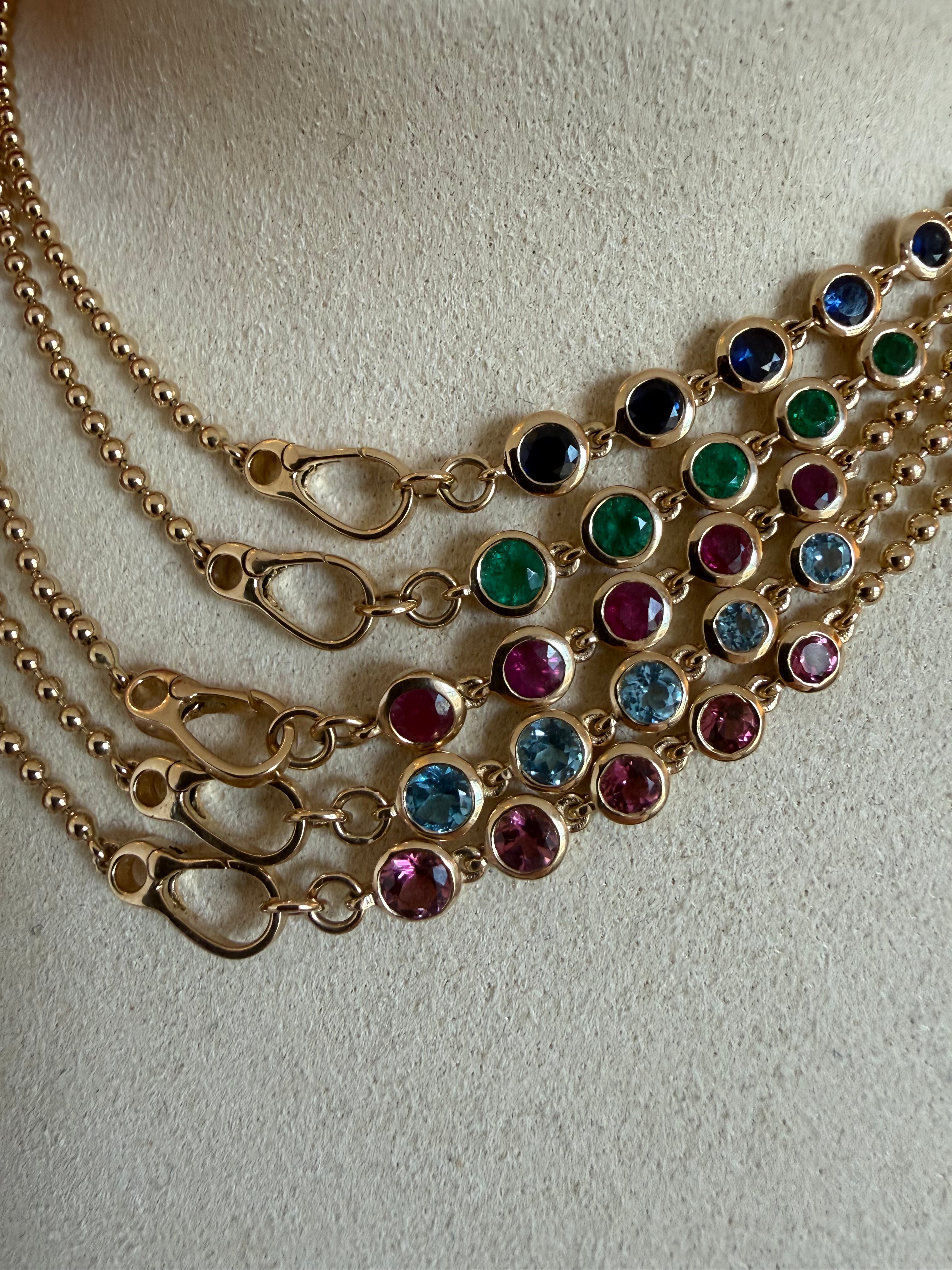 14K GOLD GEM HALO NECKLACES