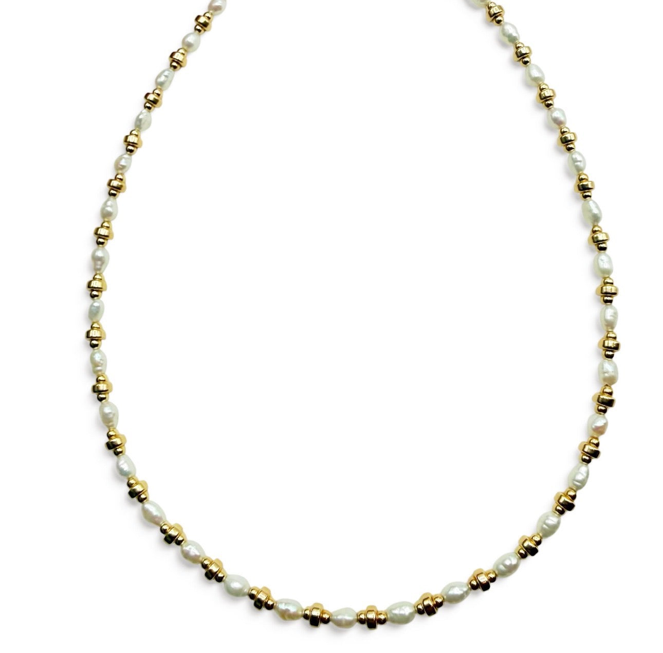 PEARL & GOLD BEADED NECKLACE