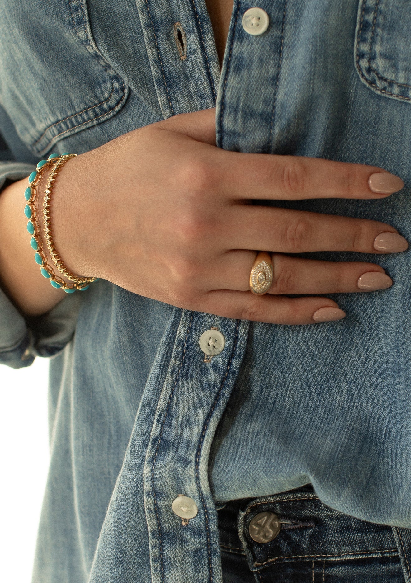 14K GOLD AND DIAMOND PROTECTION RING