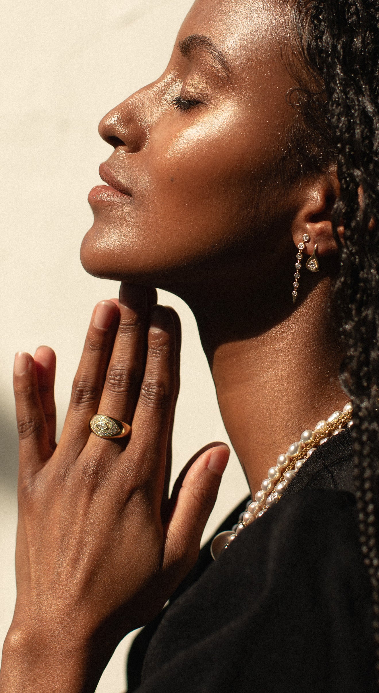 14K GOLD AND DIAMOND PROTECTION RING