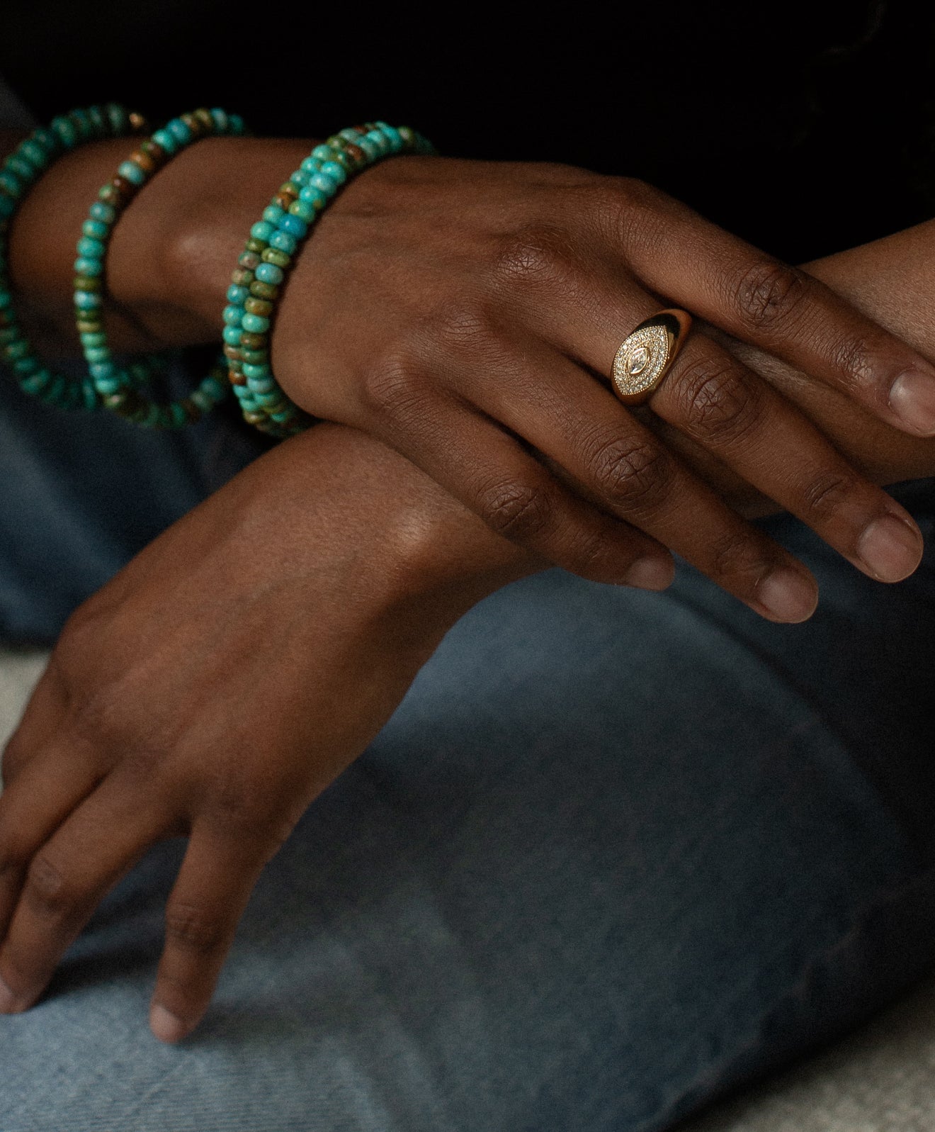 14K GOLD AND DIAMOND PROTECTION RING