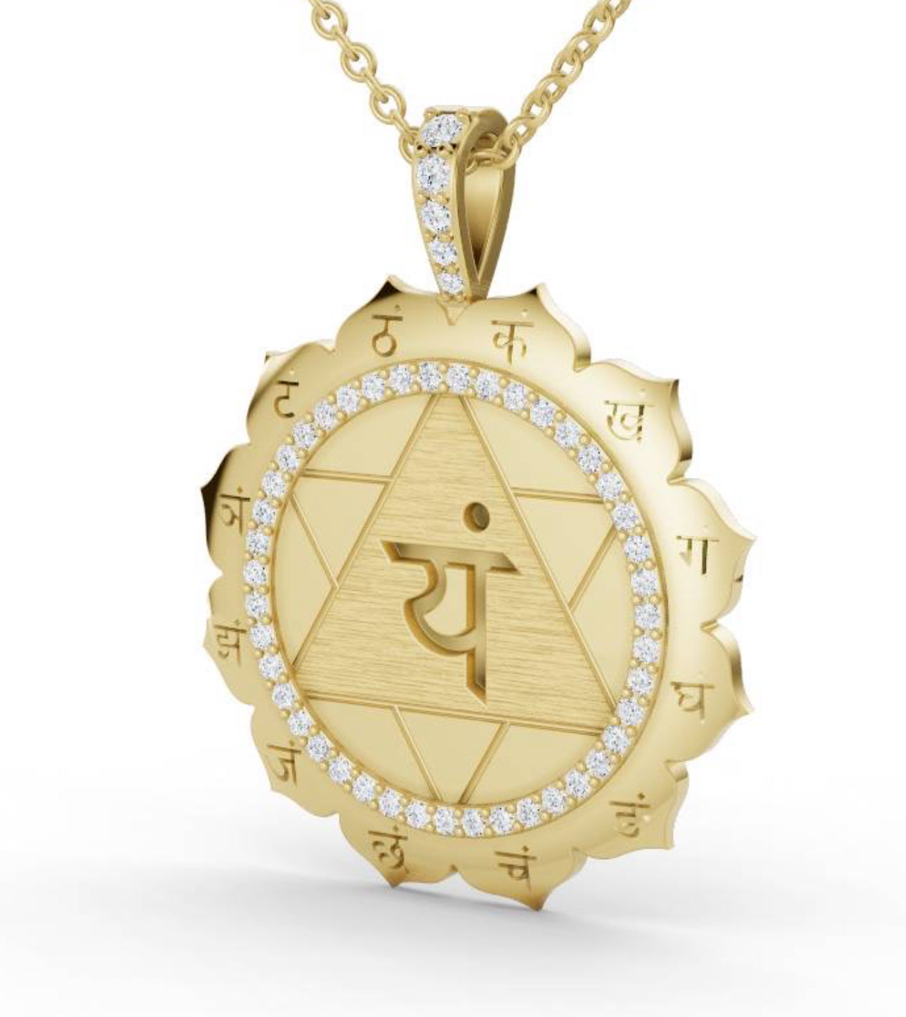 14K GOLD & DIAMOND HEART CHAKRA CHARM